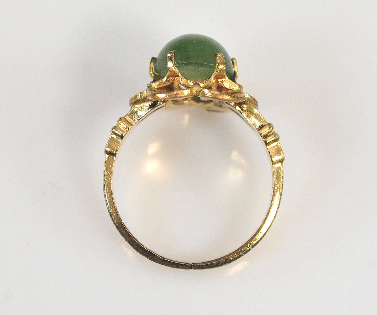 Vintage Gold Filled Clark & Coombs Jade Ring