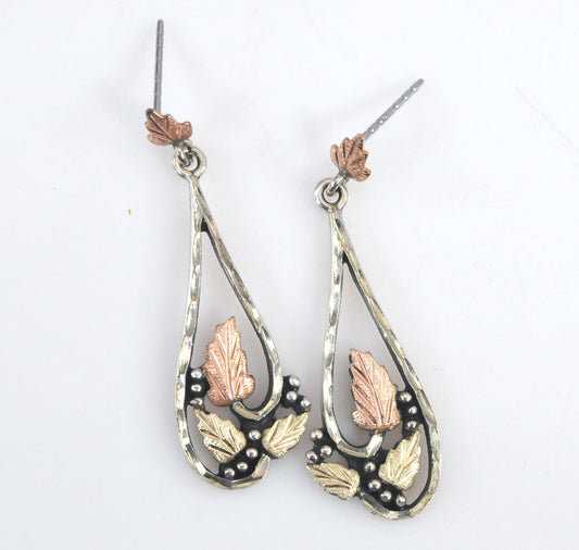 Wheeler Black Hills Sterling Silver 12K Gold Leaf Earrings