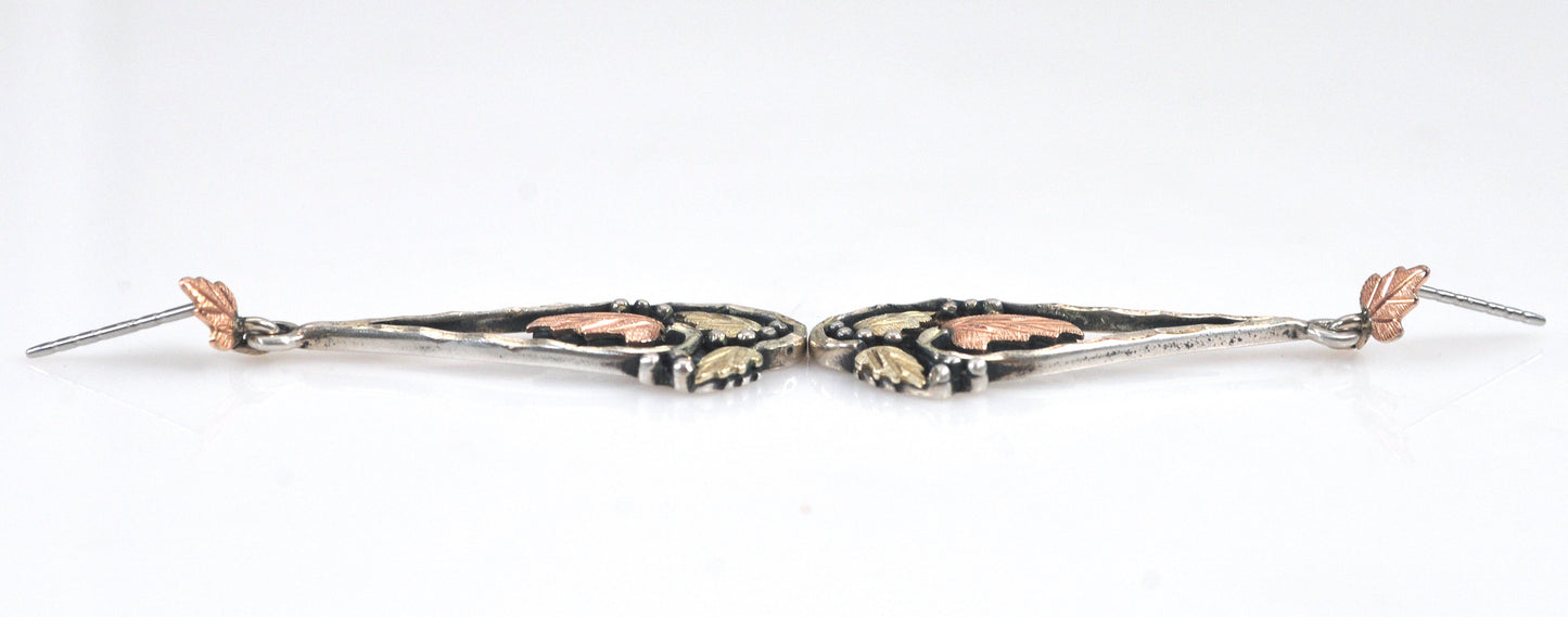 Wheeler Black Hills Sterling Silver 12K Gold Leaf Earrings