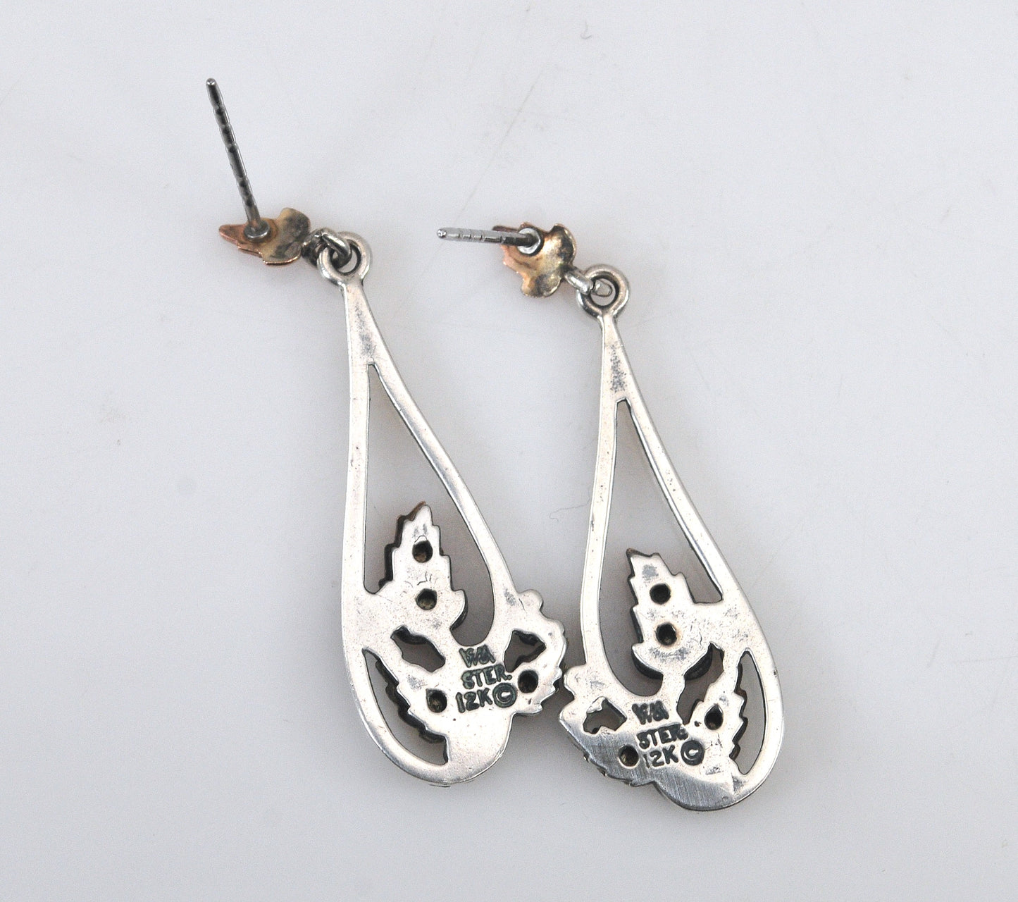 Wheeler Black Hills Sterling Silver 12K Gold Leaf Earrings