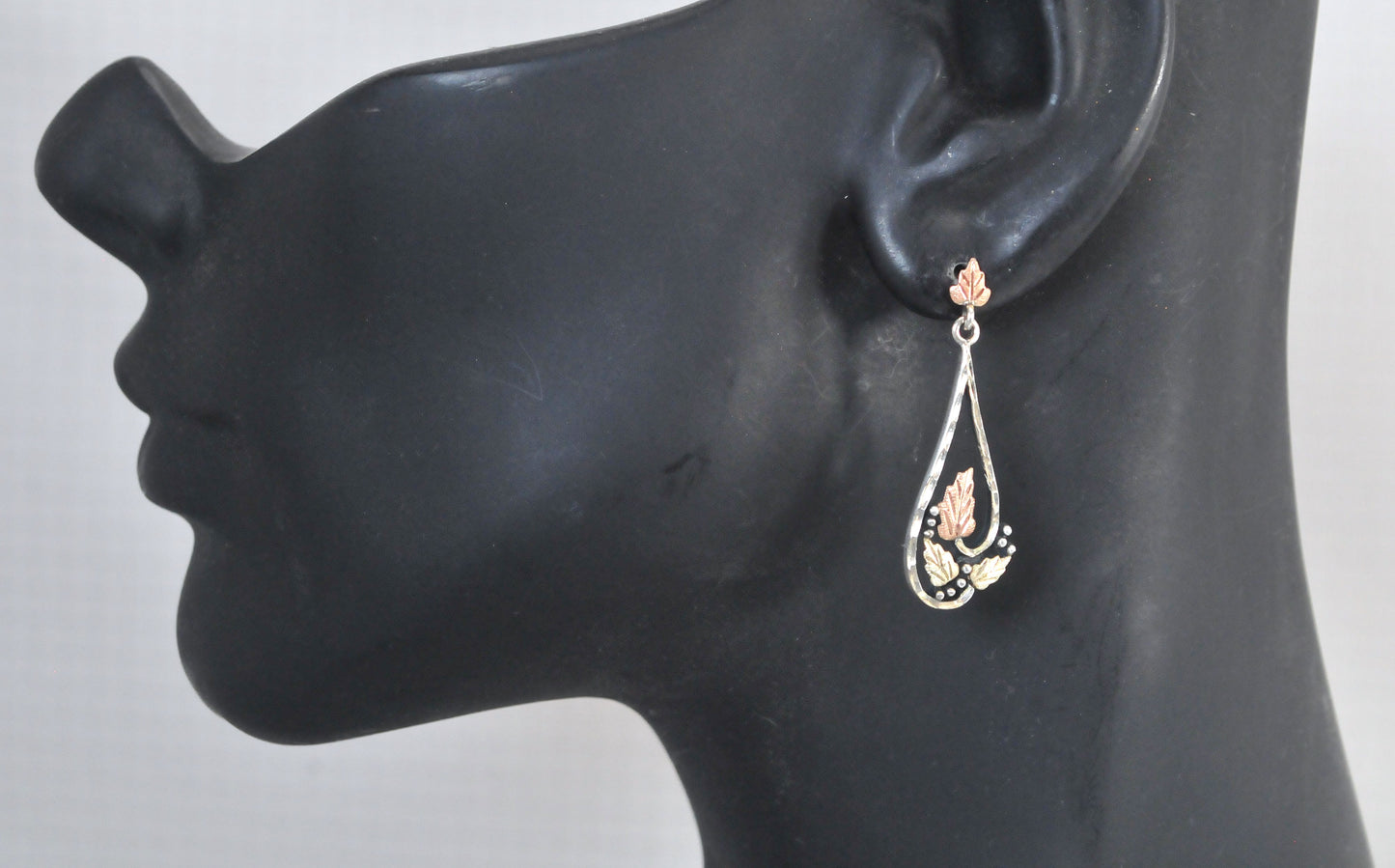 Wheeler Black Hills Sterling Silver 12K Gold Leaf Earrings