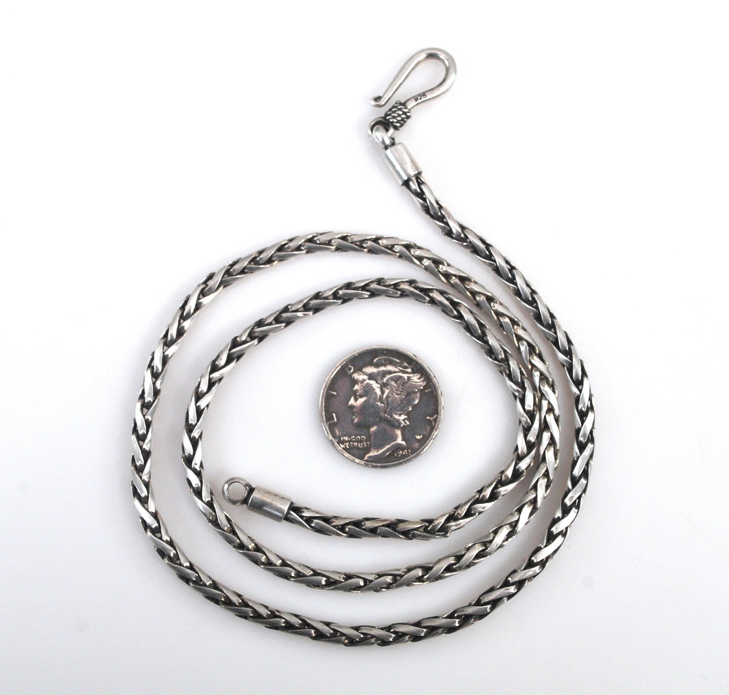 Sterling Silver Foxtail Chain Necklace