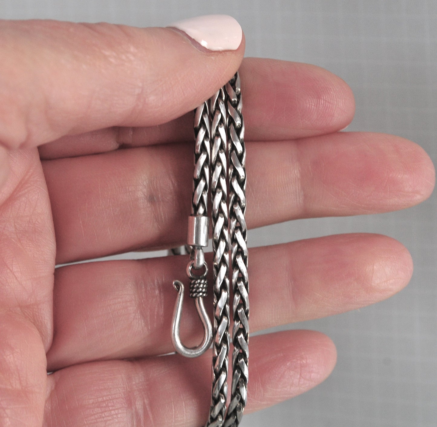 Sterling Silver Foxtail Chain Necklace