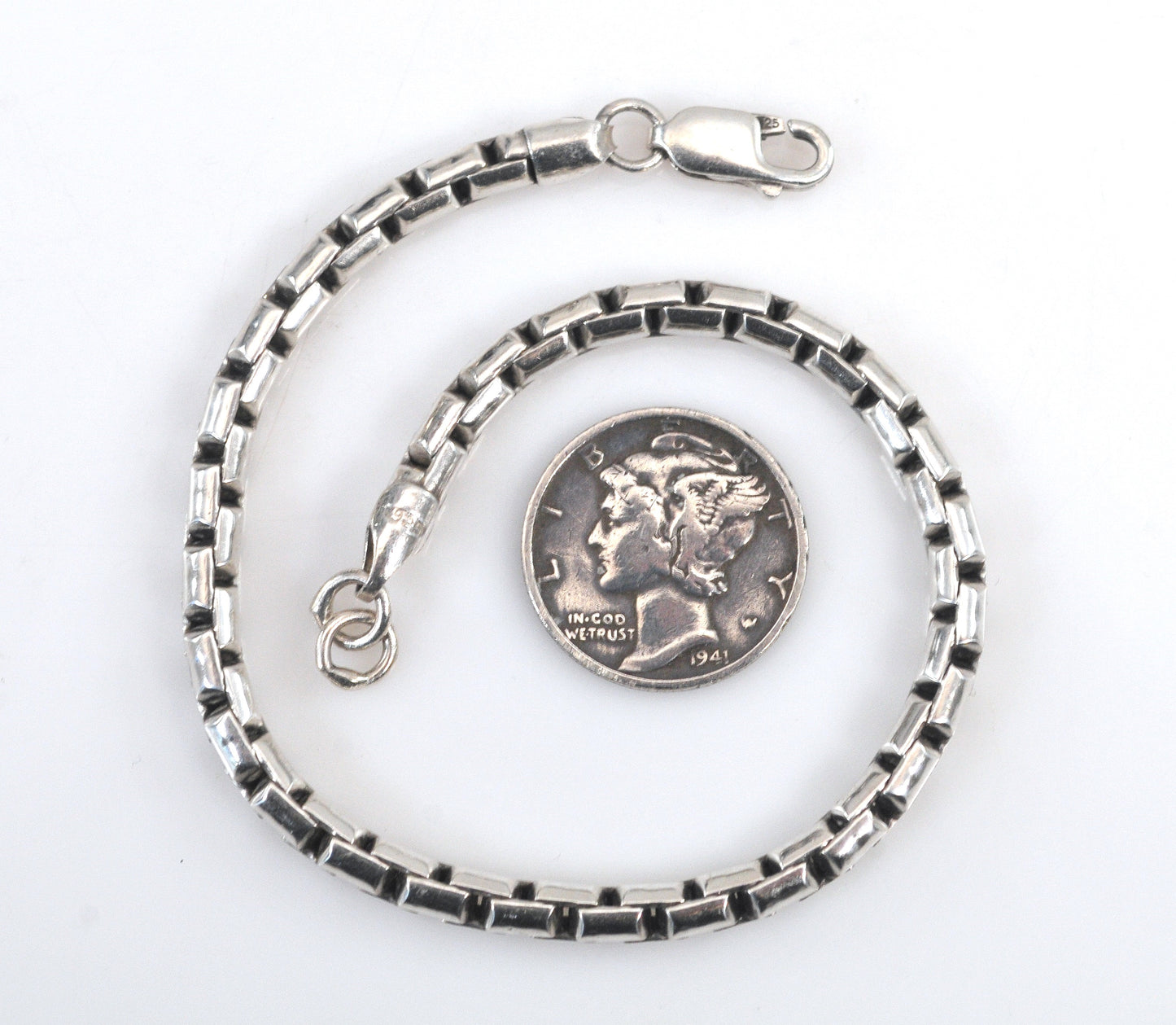 Sterling Silver Box Chain Bracelet