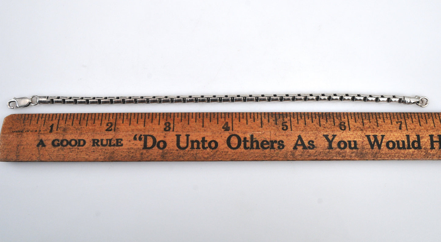 Sterling Silver Box Chain Bracelet