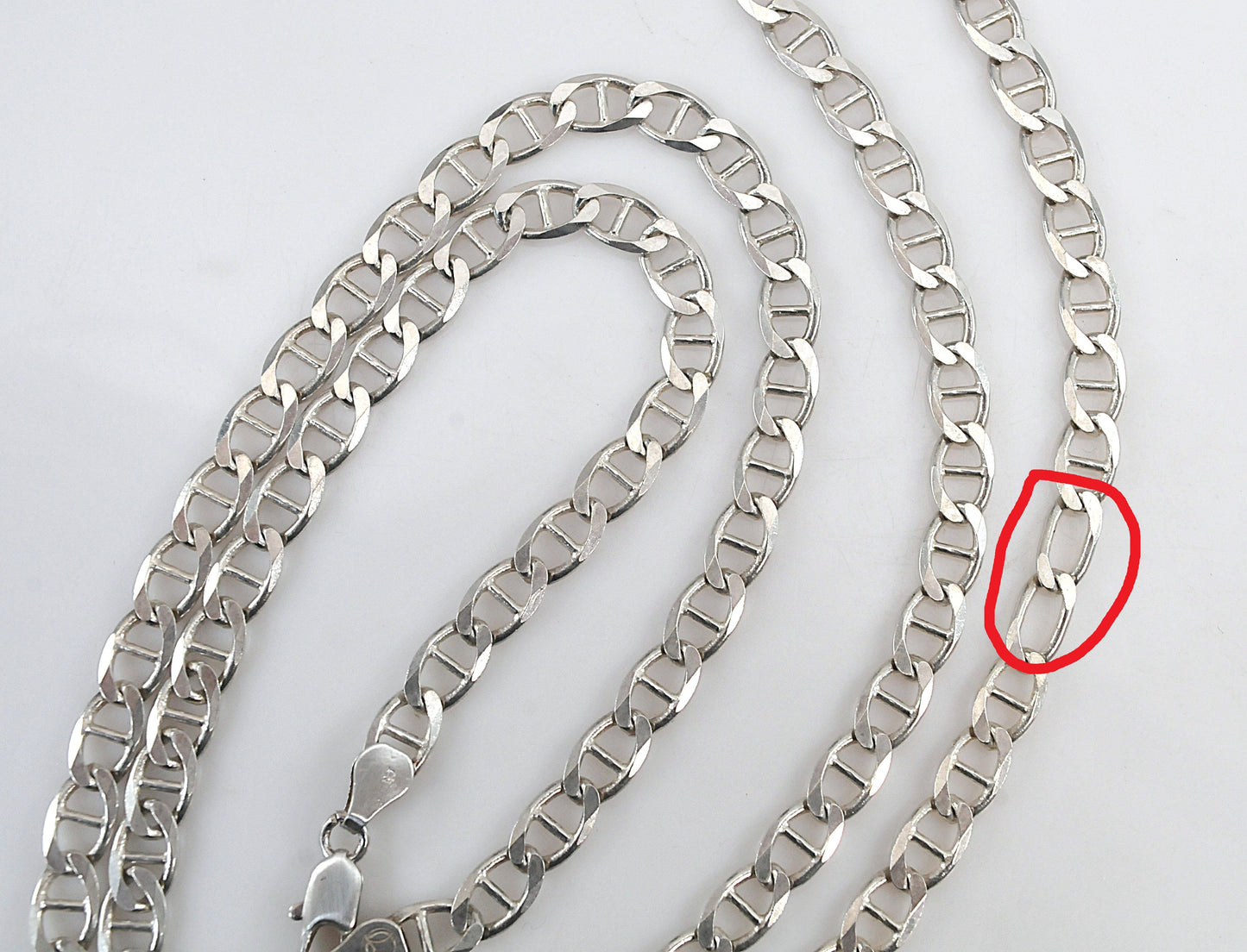 AS IS - Sterling silver 5.5mm Mariner Link Chain Necklace