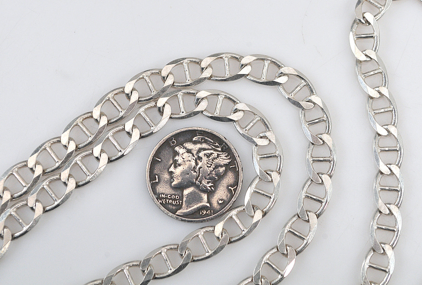 AS IS - Sterling silver 5.5mm Mariner Link Chain Necklace