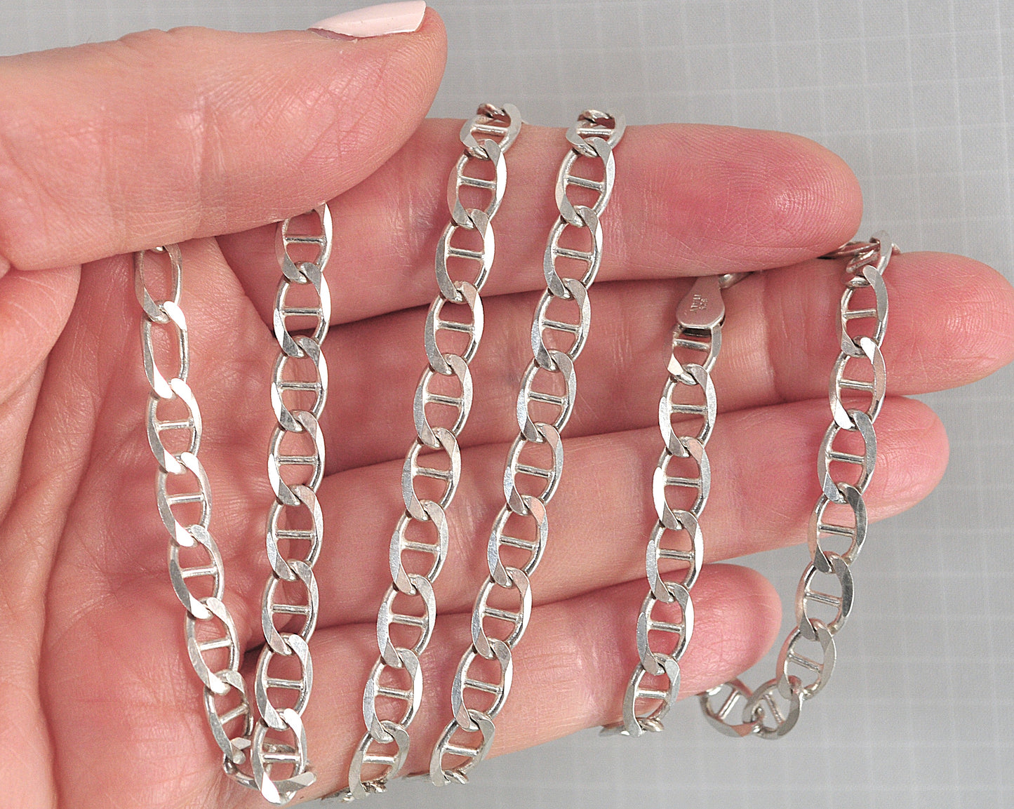 AS IS - Sterling silver 5.5mm Mariner Link Chain Necklace