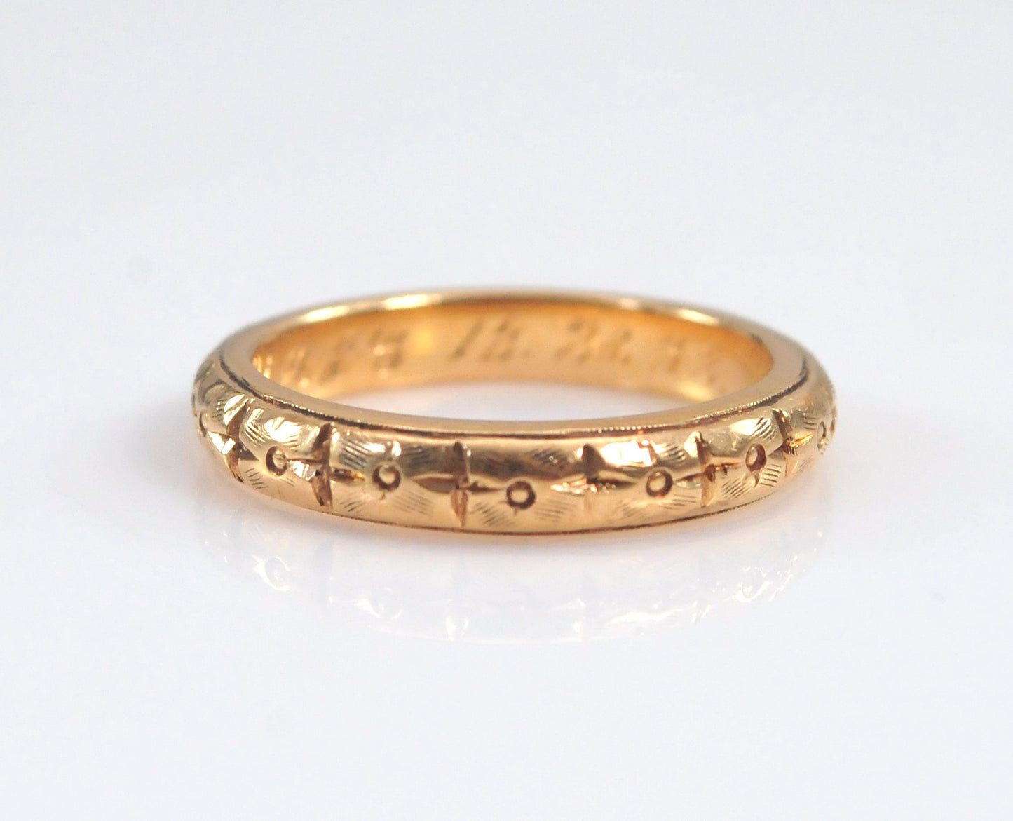 Art Deco 14K Gold Wedding Band Ring