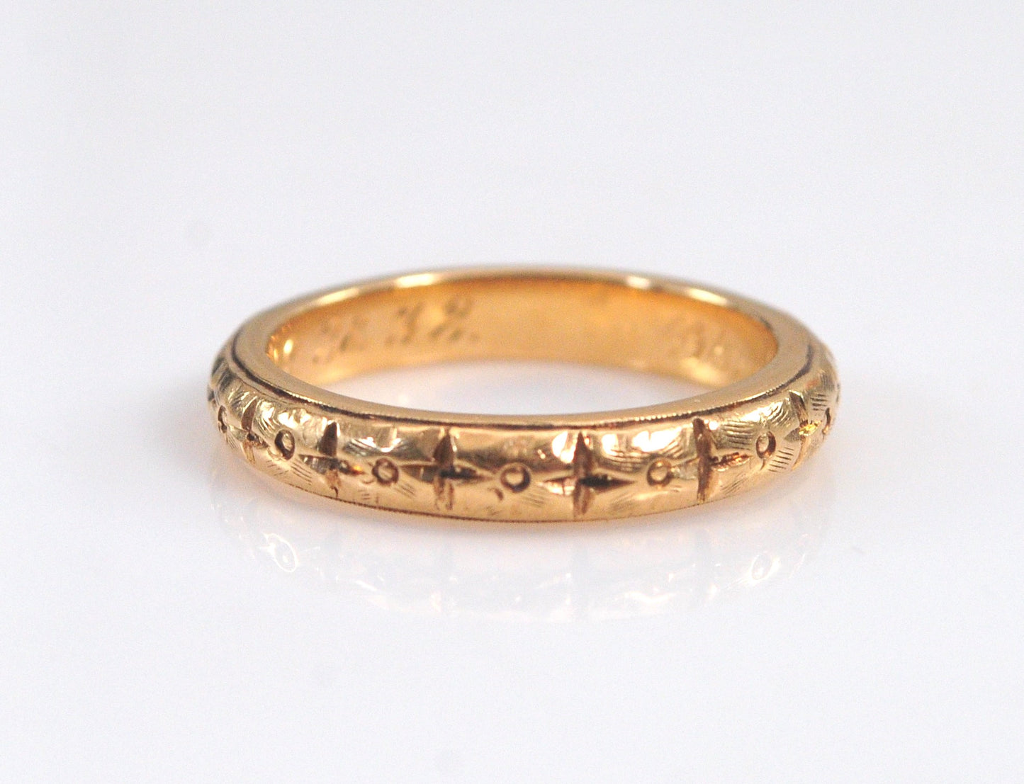 Art Deco 14K Gold Wedding Band Ring