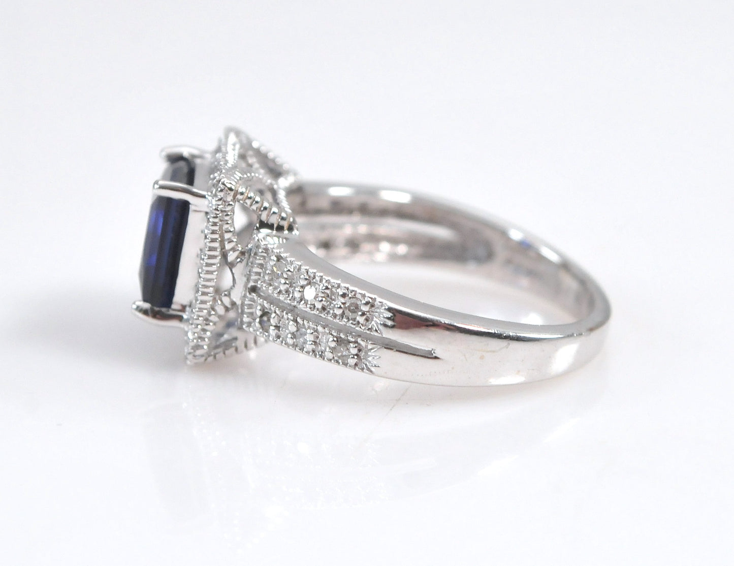 Clyde Duneier 10K White Gold Diamond Cocktail Ring