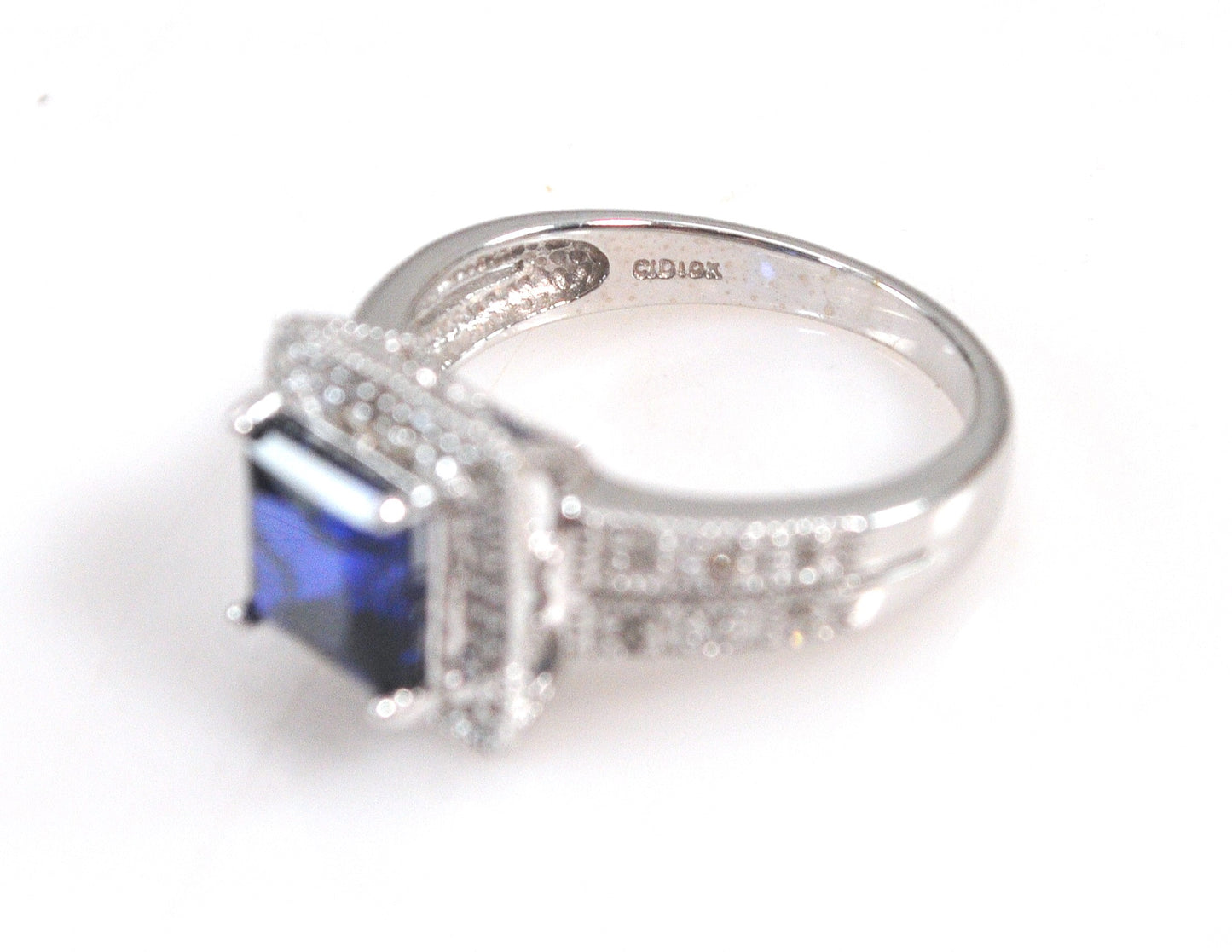 Clyde Duneier 10K White Gold Diamond Cocktail Ring