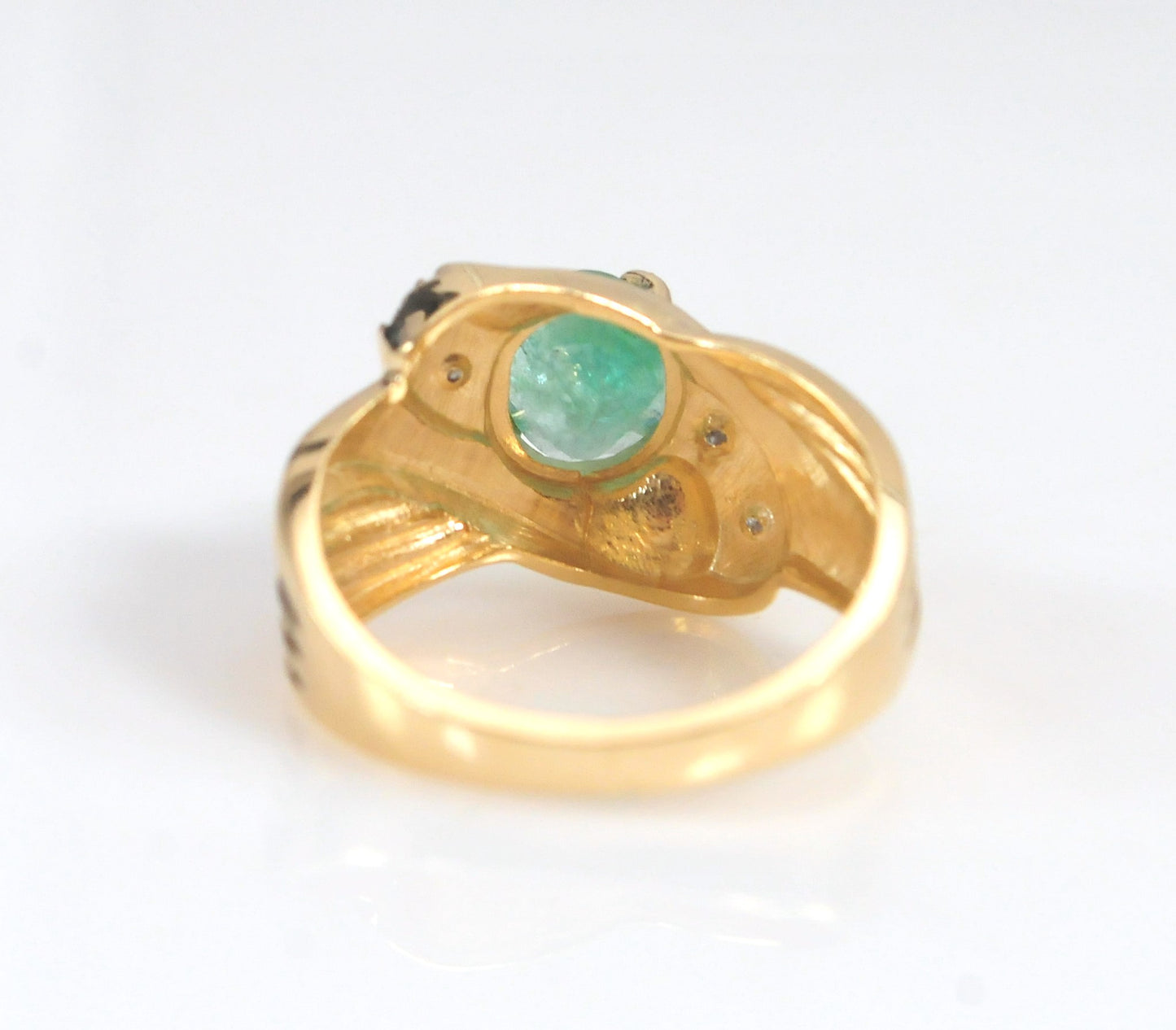 14K Gold Emerald and Diamond Ring