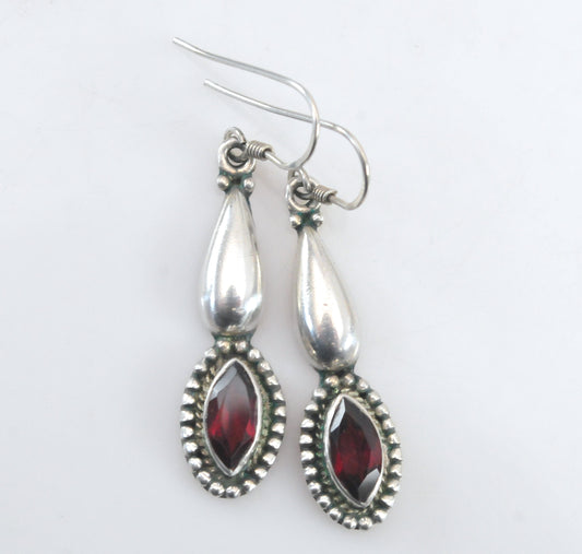 Sterling Silver Garnet Earrings