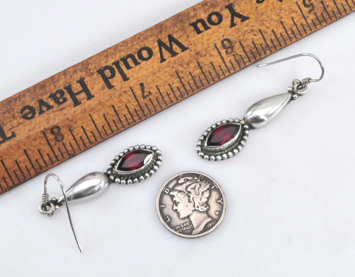Sterling Silver Garnet Earrings