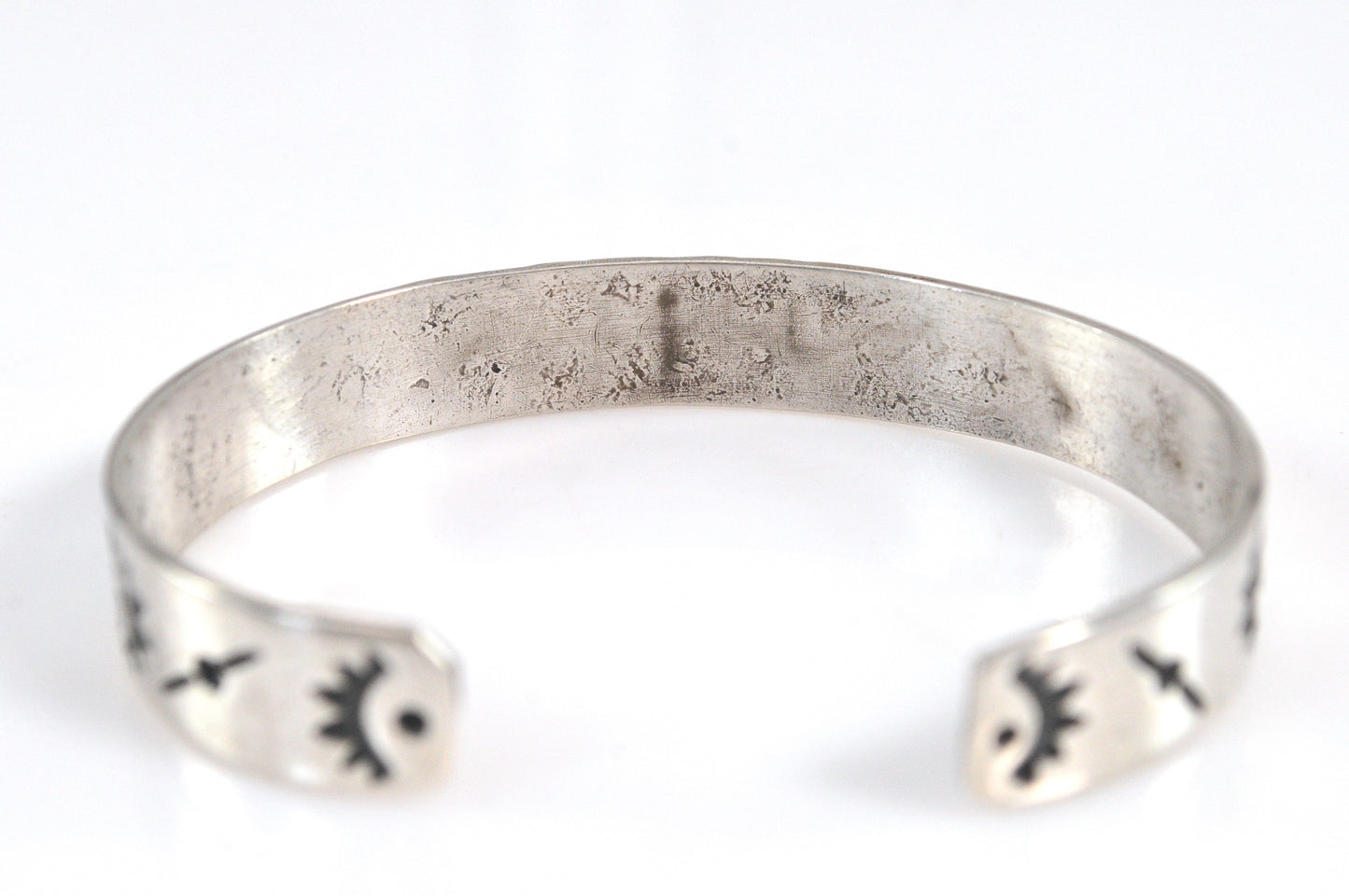 Native American Sterling Silver Turquoise Coral Inlay Cuff Bracelet