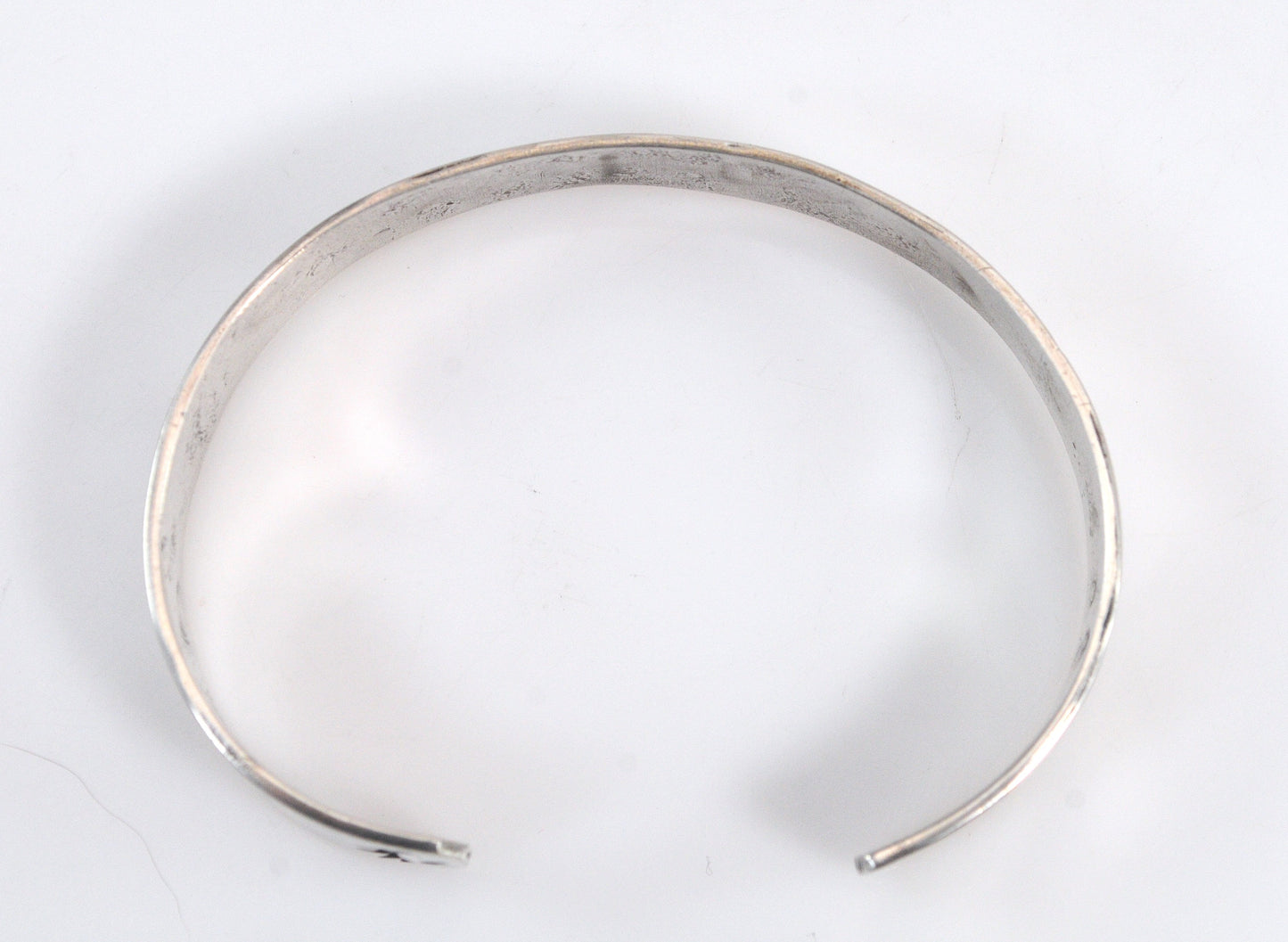 Native American Sterling Silver Turquoise Coral Inlay Cuff Bracelet