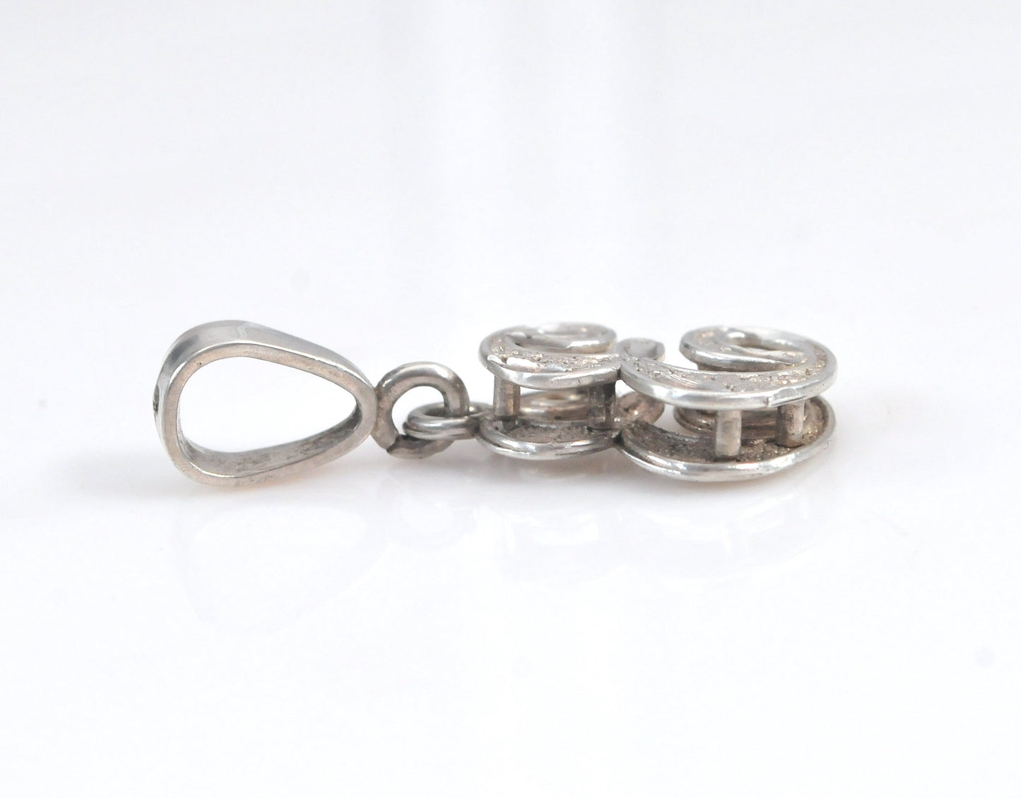 Signed Sterling Silver Initial E Pendant