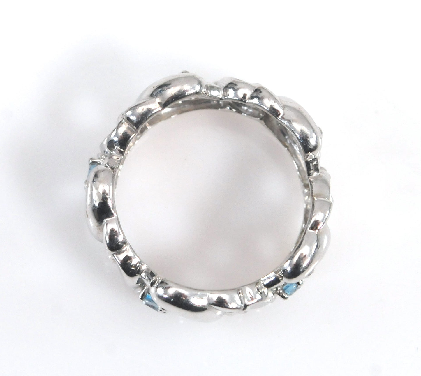 Concorde Collection Sterling Silver Blue Topaz Dolphin Ring