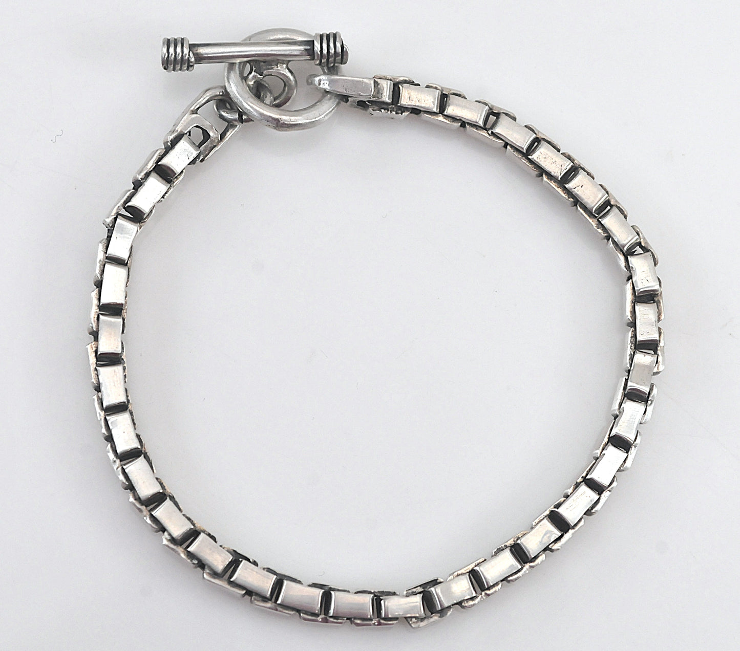 AS IS - Heavy Sterling Silver Box Chain Bracelet