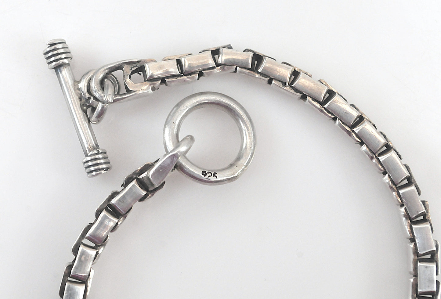 AS IS - Heavy Sterling Silver Box Chain Bracelet
