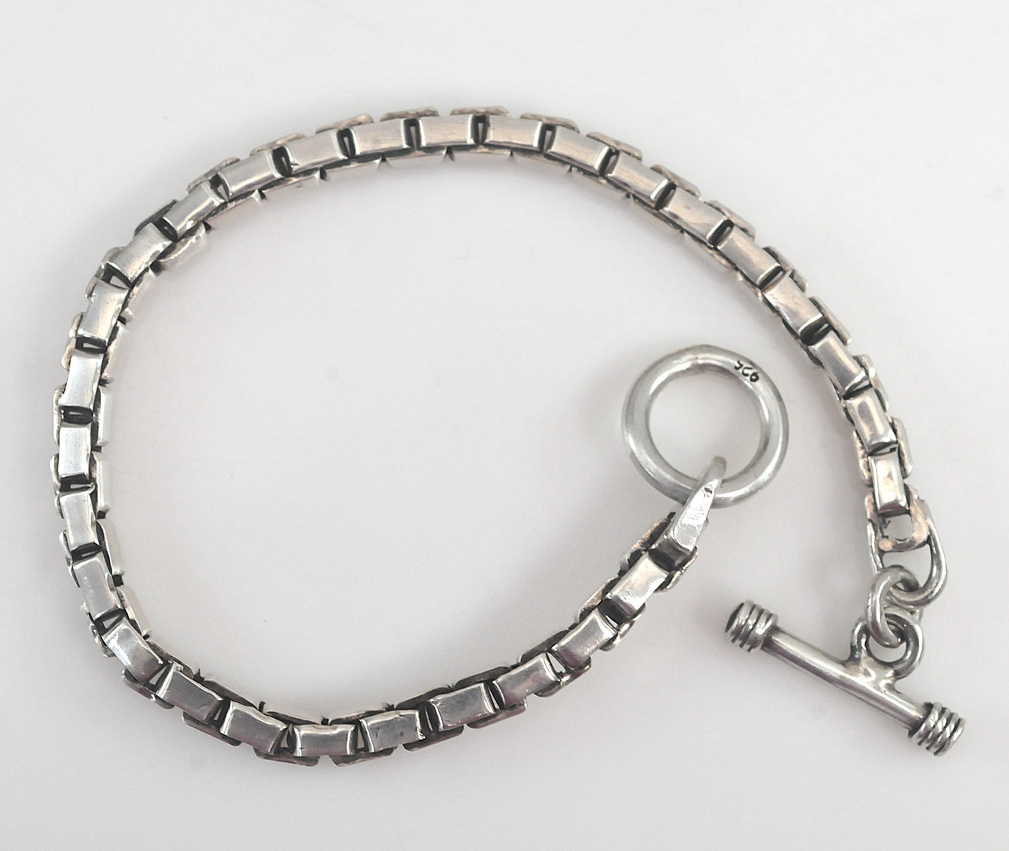 AS IS - Heavy Sterling Silver Box Chain Bracelet