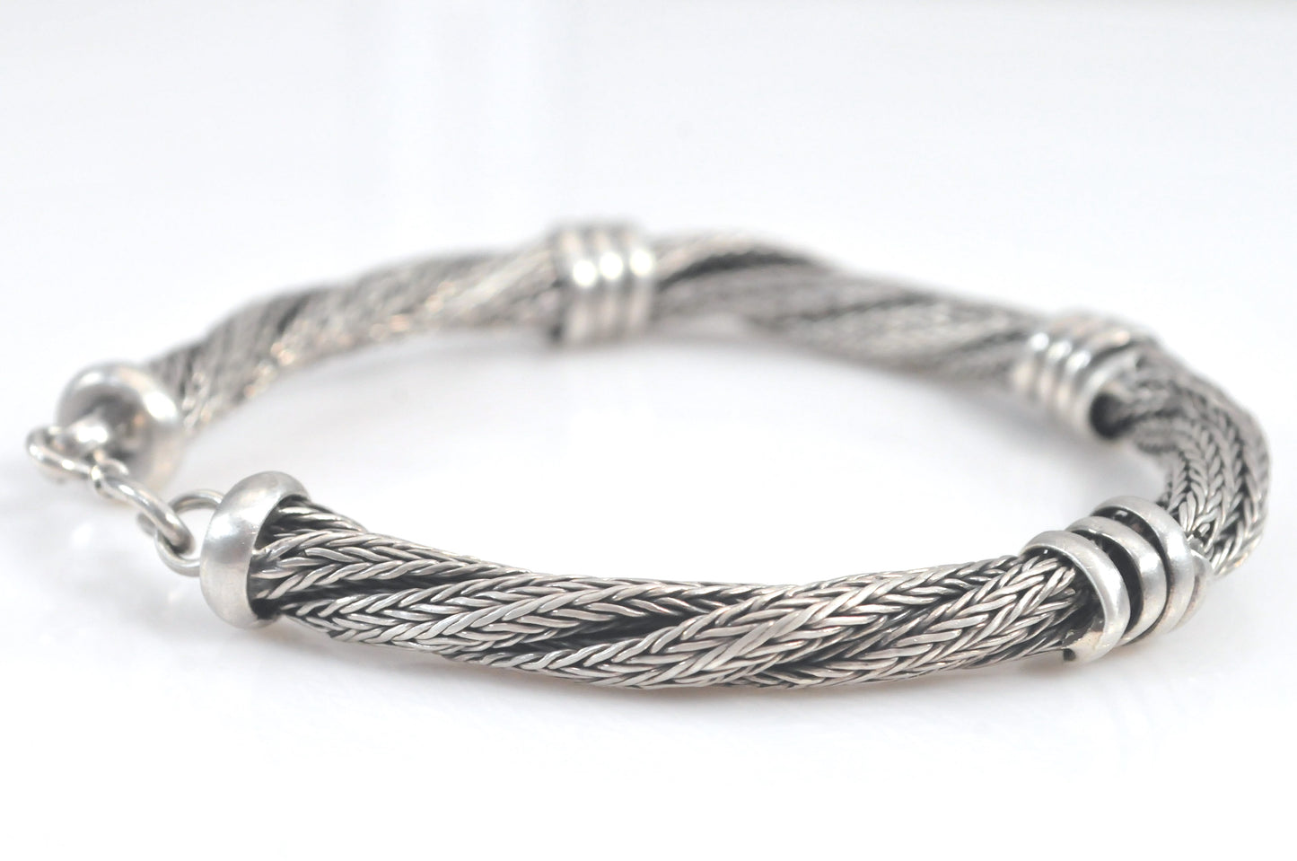 Heavy Sterling Silver Foxtail Bracelet