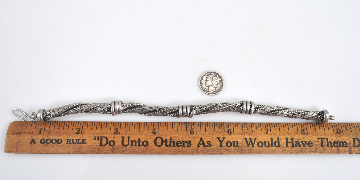 Heavy Sterling Silver Foxtail Bracelet