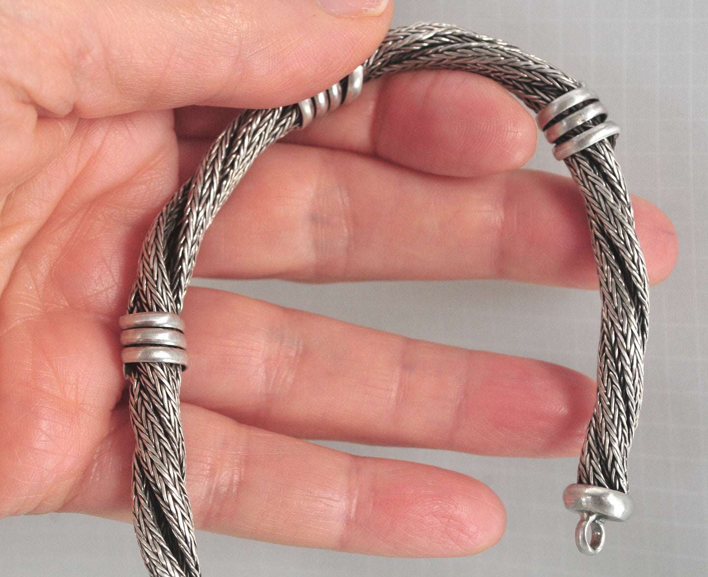 Heavy Sterling Silver Foxtail Bracelet