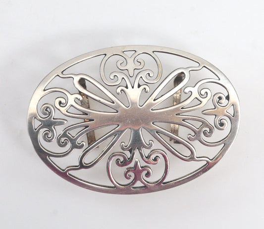 Vintage Signed Sterling Silver Belt Sash Slide Buckle