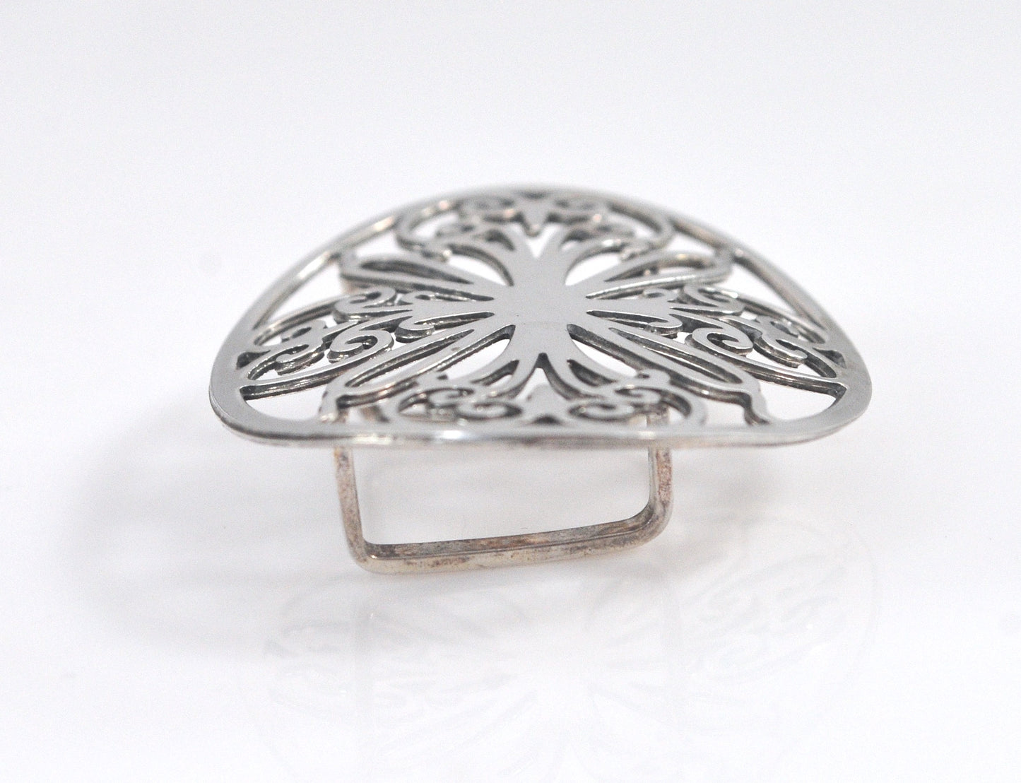 Vintage Signed Sterling Silver Belt Sash Slide Buckle