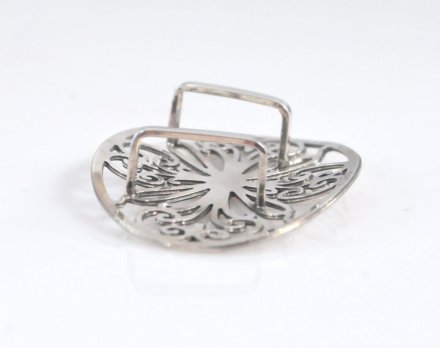 Vintage Signed Sterling Silver Belt Sash Slide Buckle