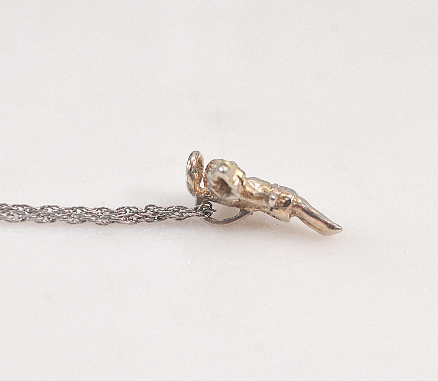 TINY Black Hills Sterling Silver 12K Gold Angel Pendant Necklace