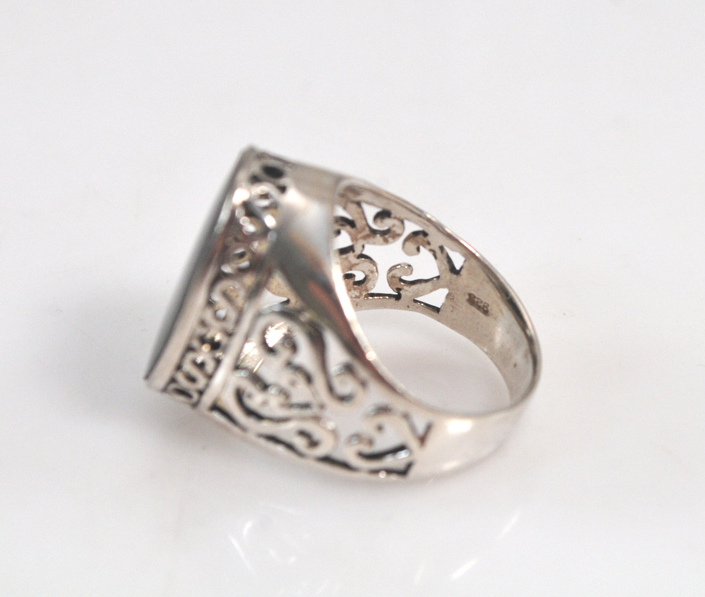 Chunky Oval Sterling Silver Black Onyx Ring