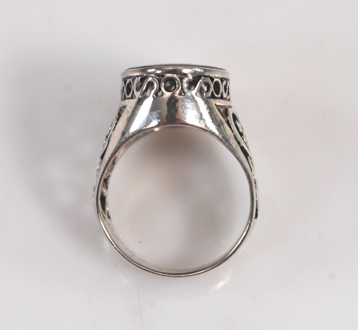 Chunky Oval Sterling Silver Black Onyx Ring