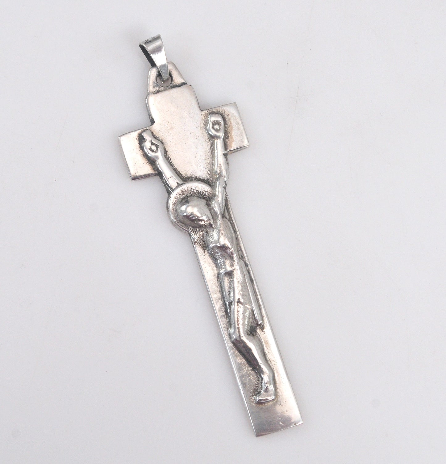 Unique Vintage Sterling Silver Crucifix Pendant