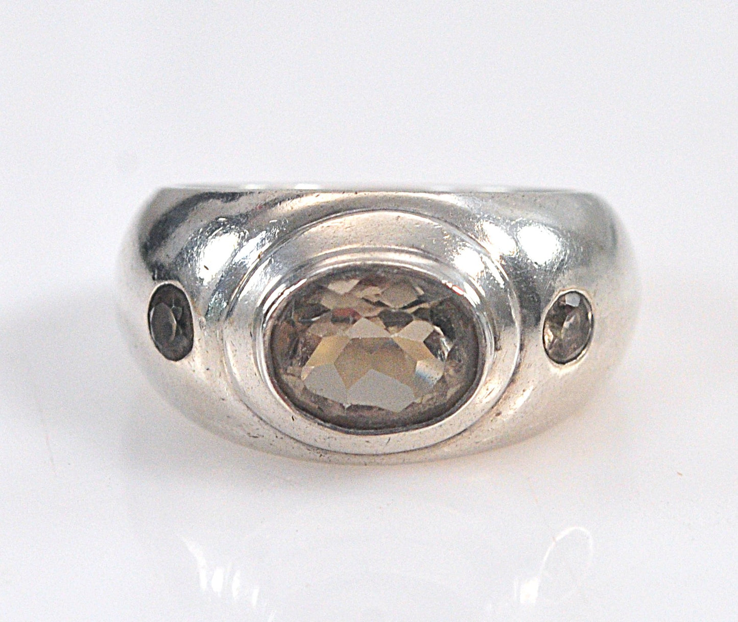 Chunky Sterling Silver Smoky Quartz Ring