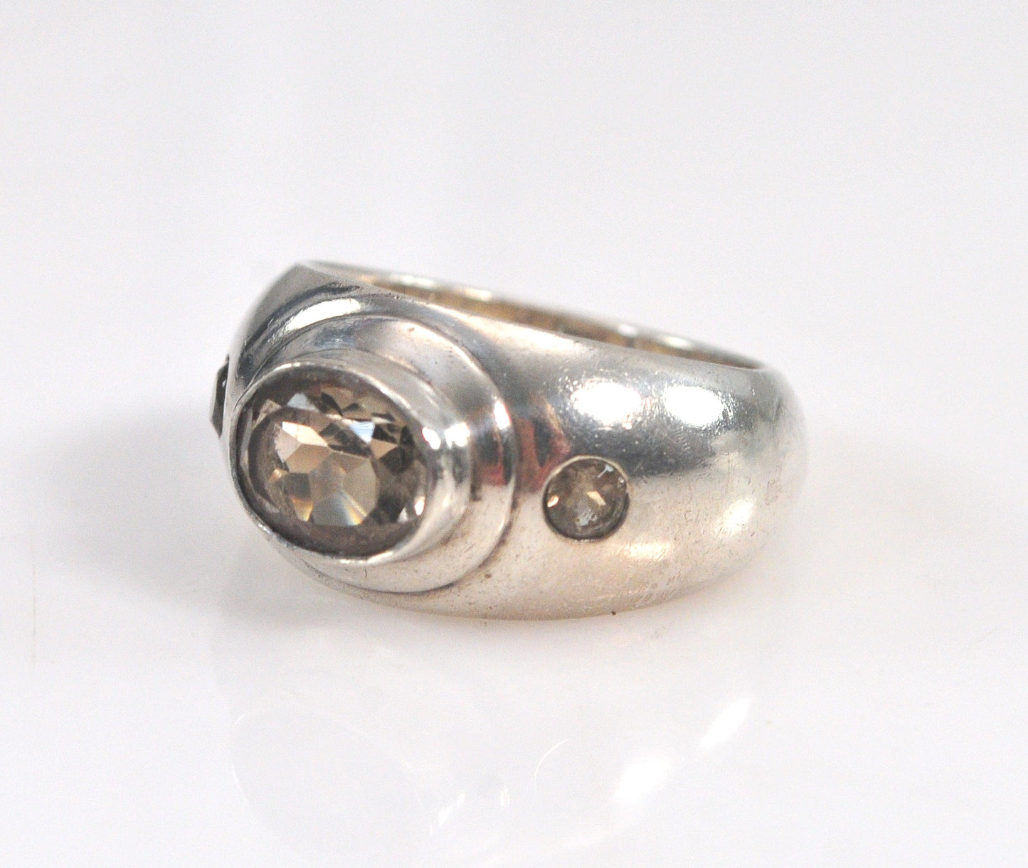 Chunky Sterling Silver Smoky Quartz Ring