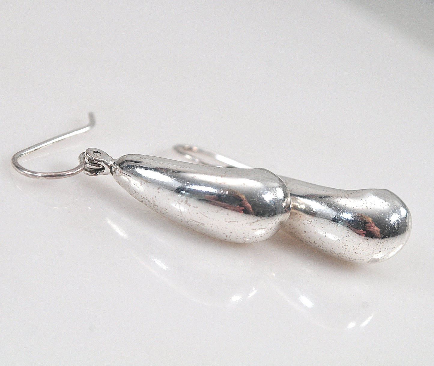 Signed Sterling Silver Teardrop Earrings