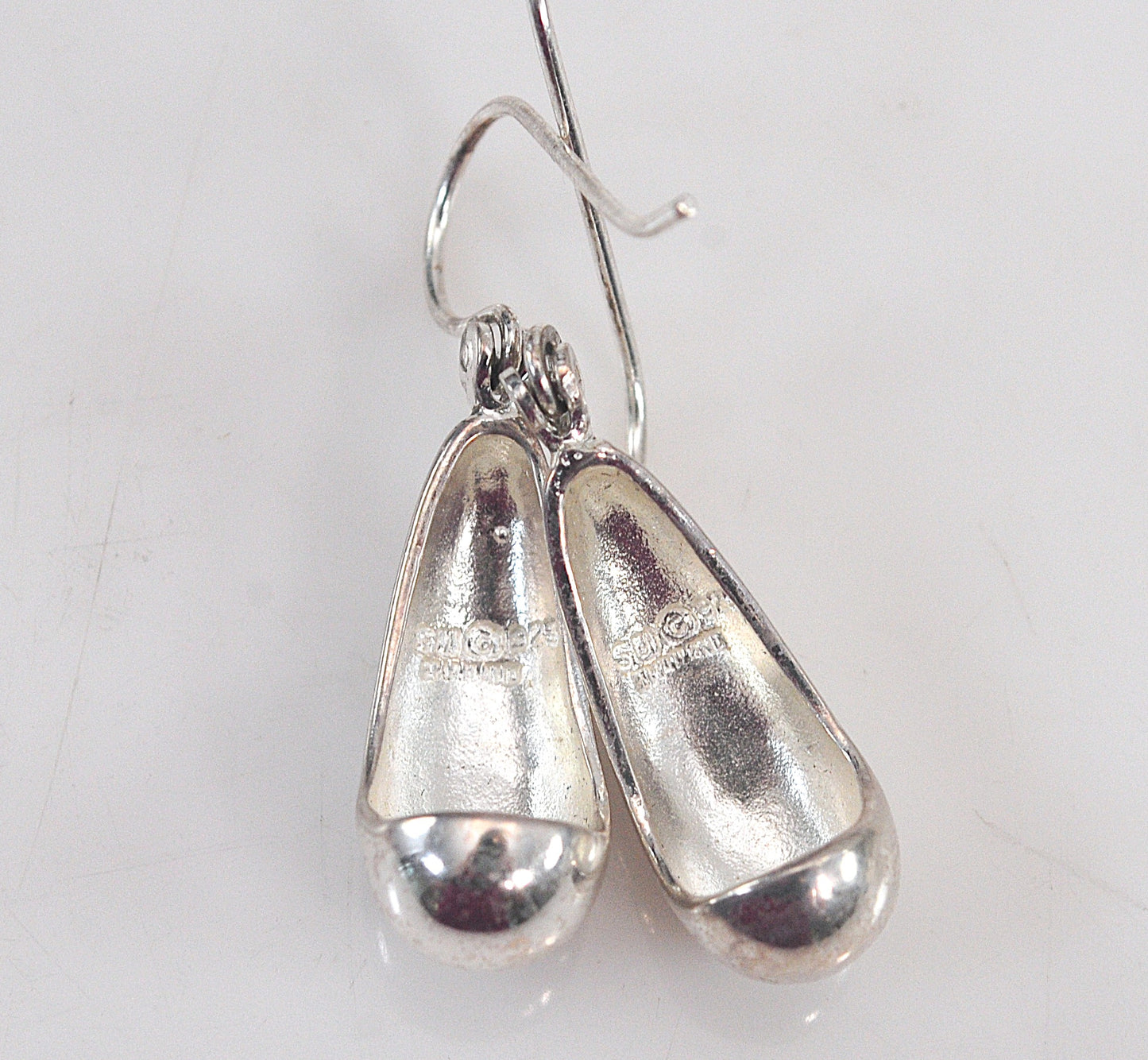 Signed Sterling Silver Teardrop Earrings