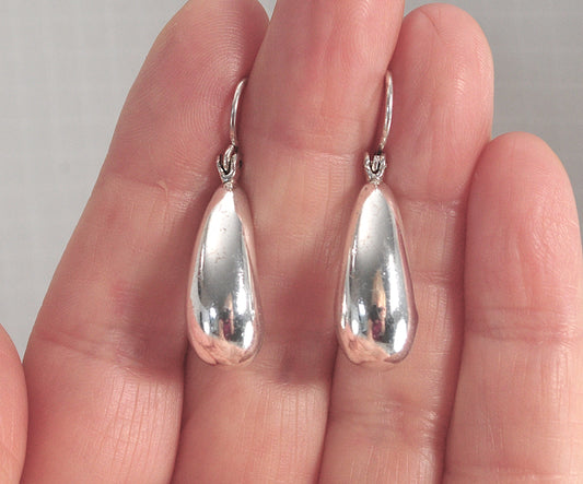 Signed Sterling Silver Teardrop Earrings