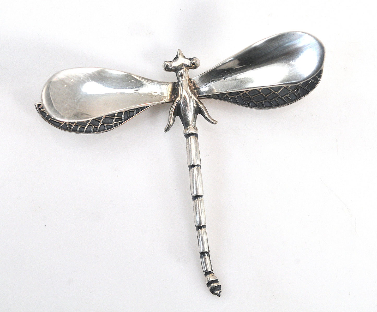Large Vintage Taxco Sterling Silver Dragonfly Brooch