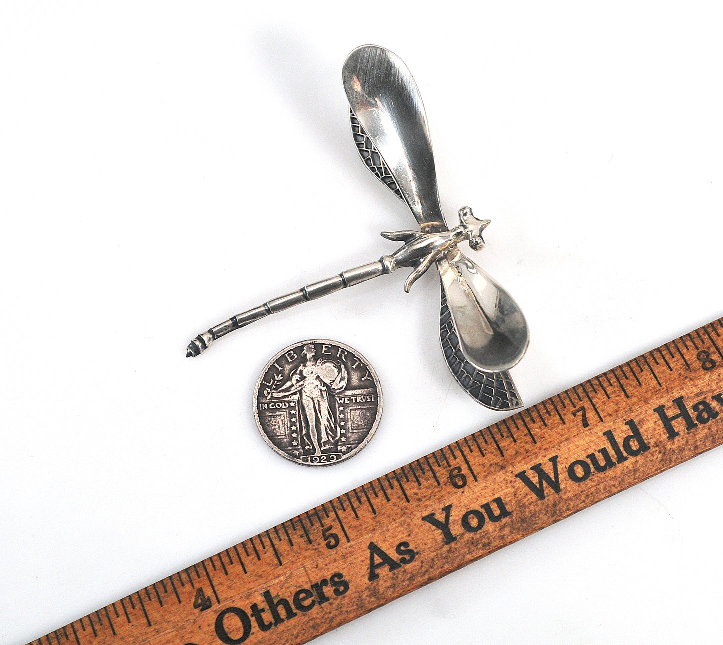 Large Vintage Taxco Sterling Silver Dragonfly Brooch