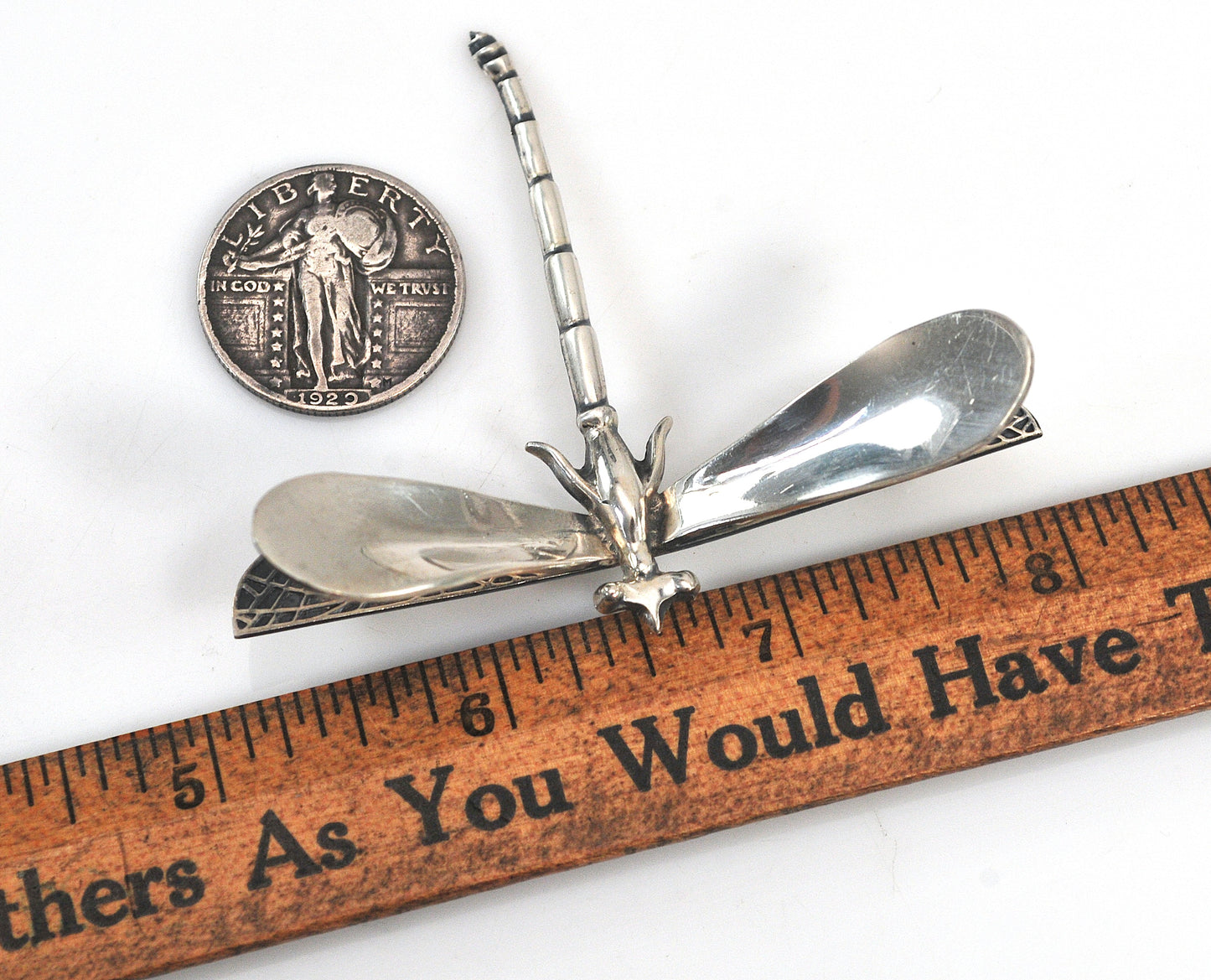 Large Vintage Taxco Sterling Silver Dragonfly Brooch
