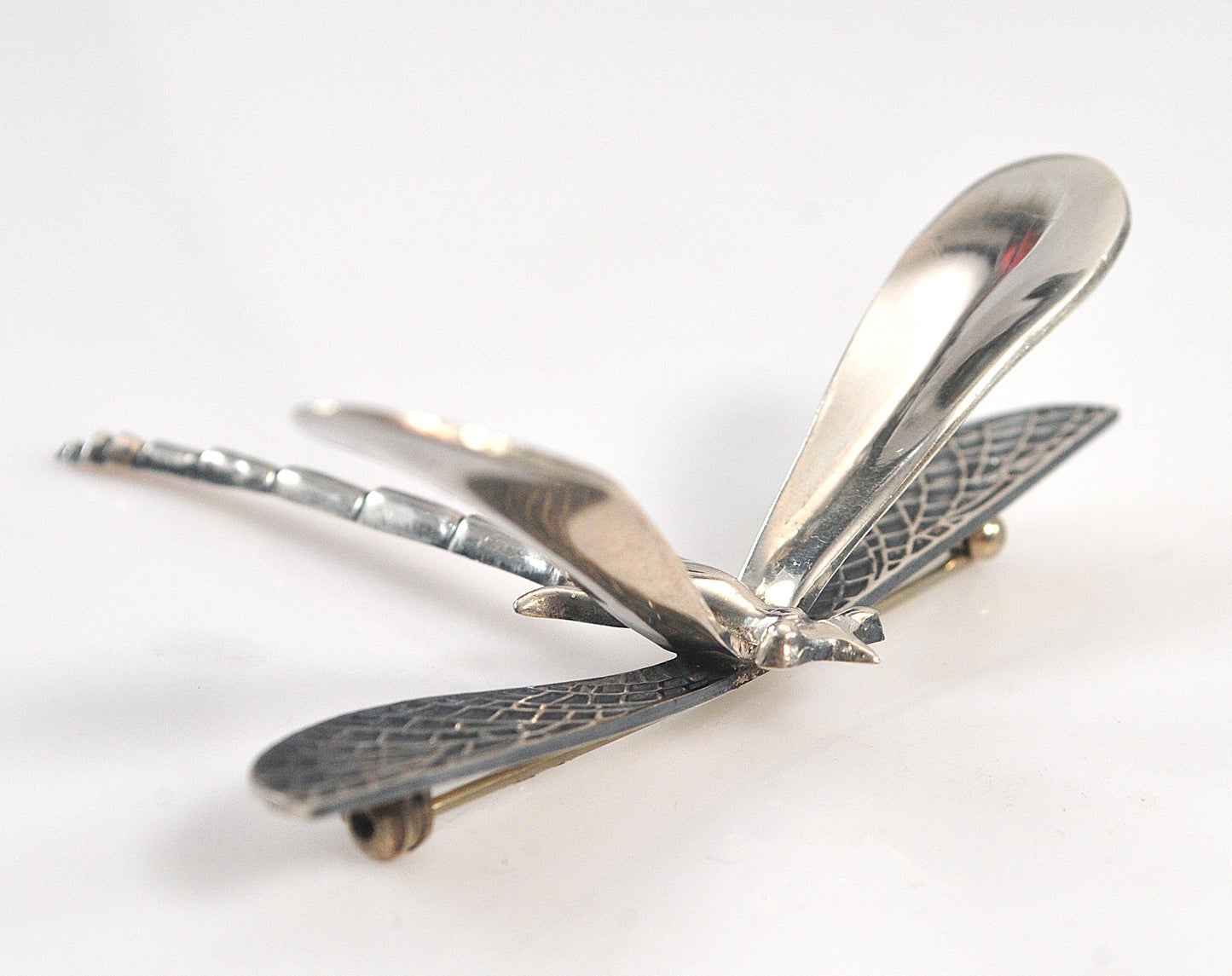 Large Vintage Taxco Sterling Silver Dragonfly Brooch