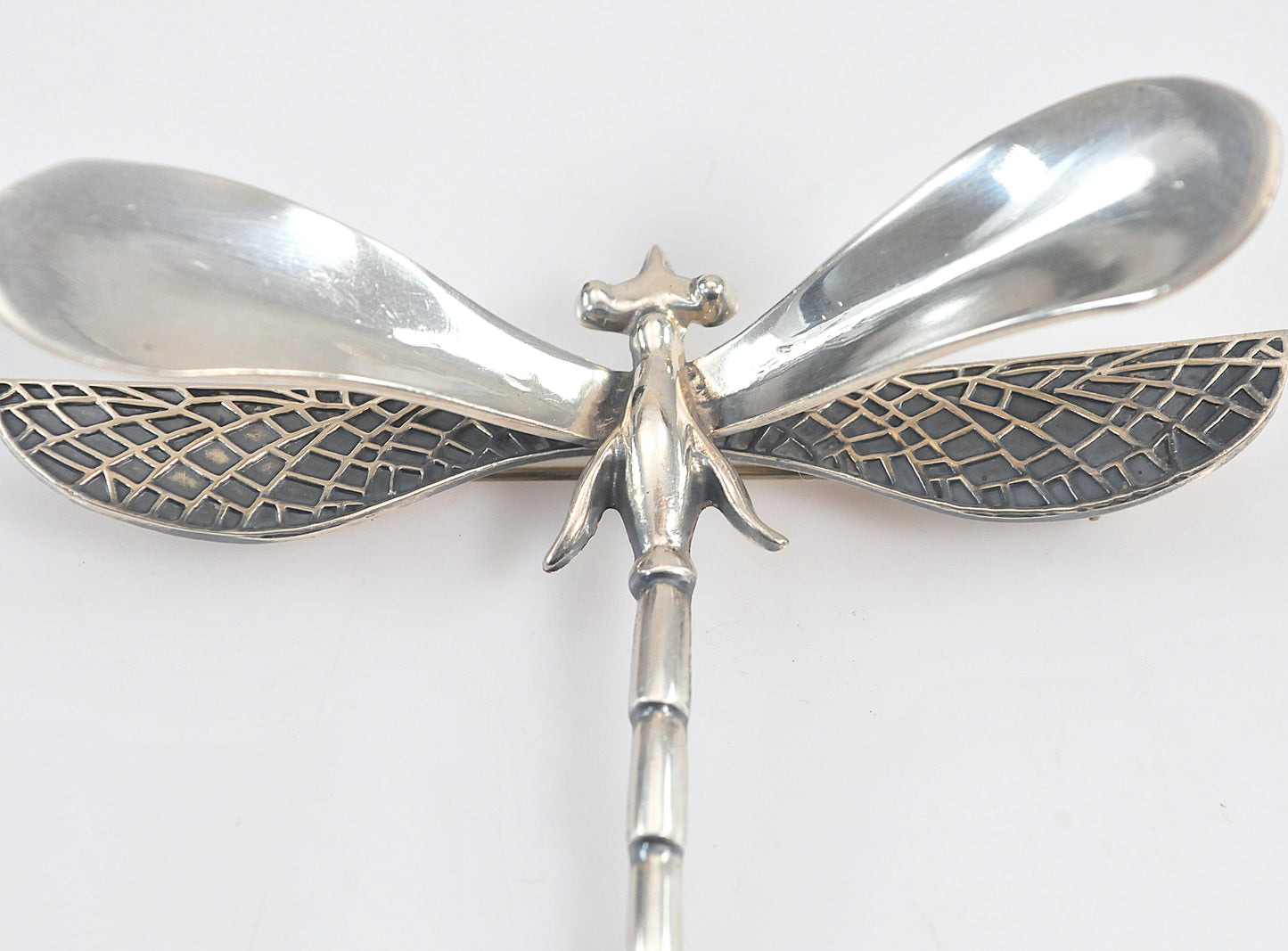 Large Vintage Taxco Sterling Silver Dragonfly Brooch