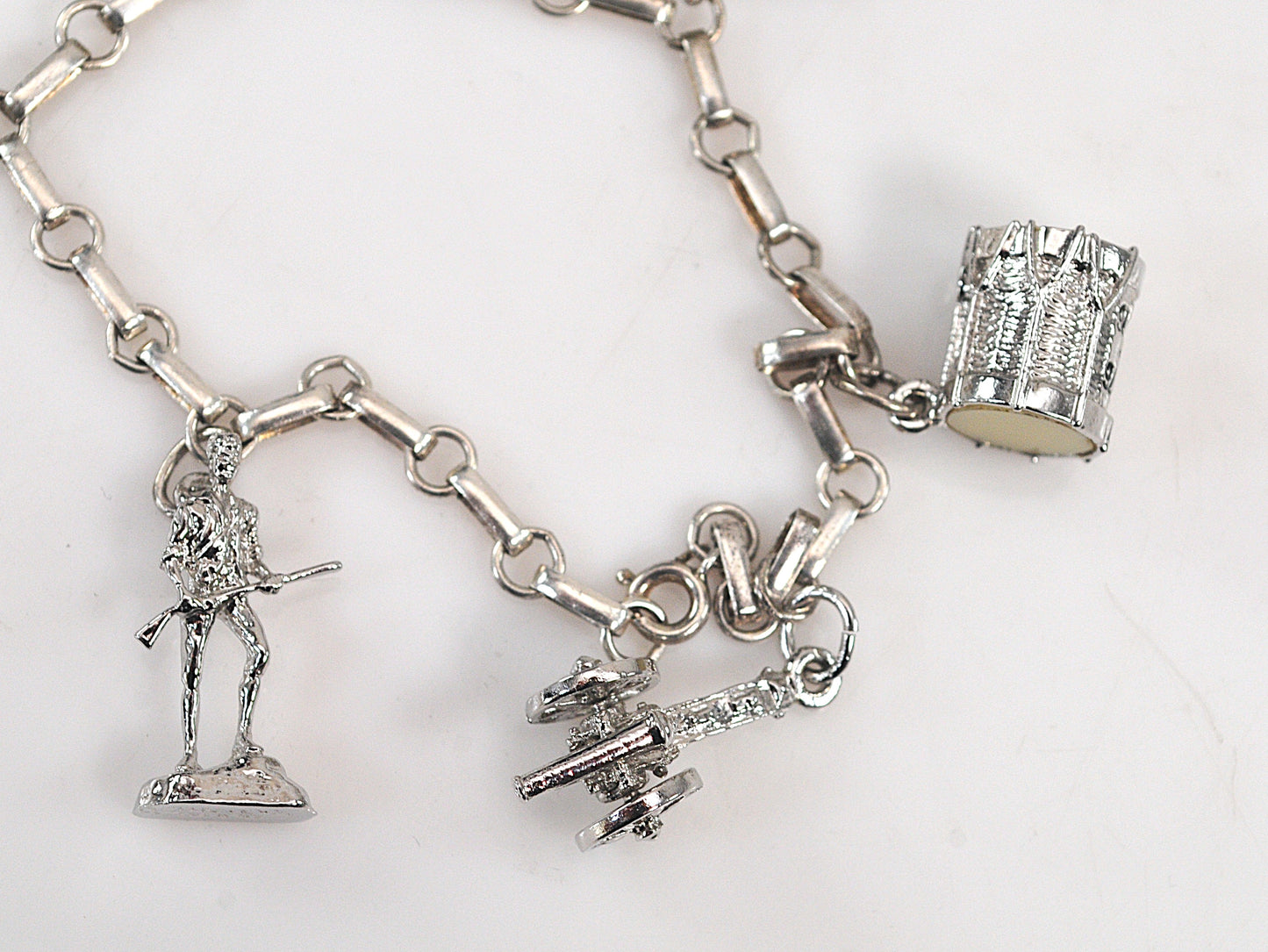 Vintage Sterling Silver Bicentennial Charm Bracelet