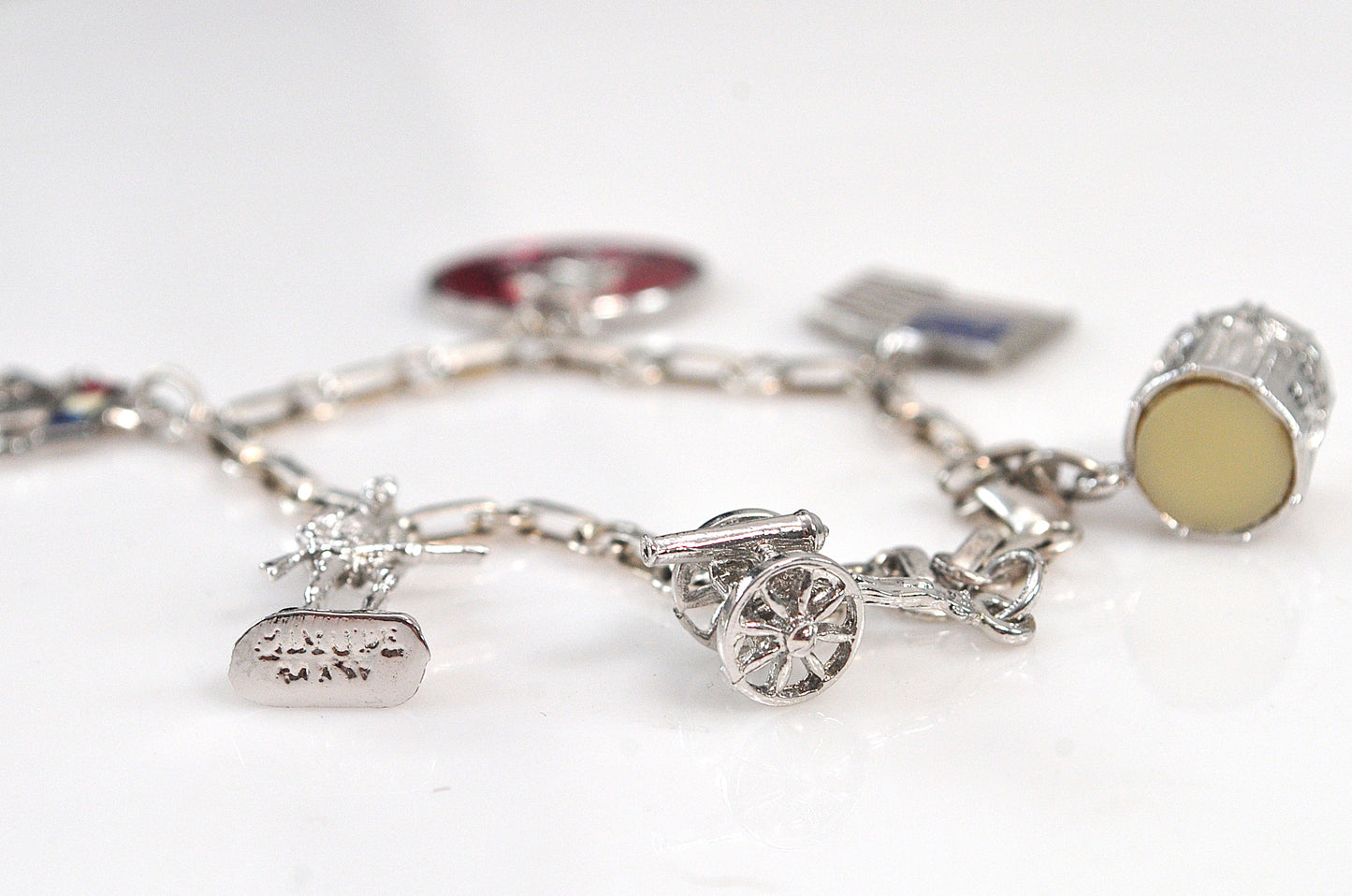 Vintage Sterling Silver Bicentennial Charm Bracelet