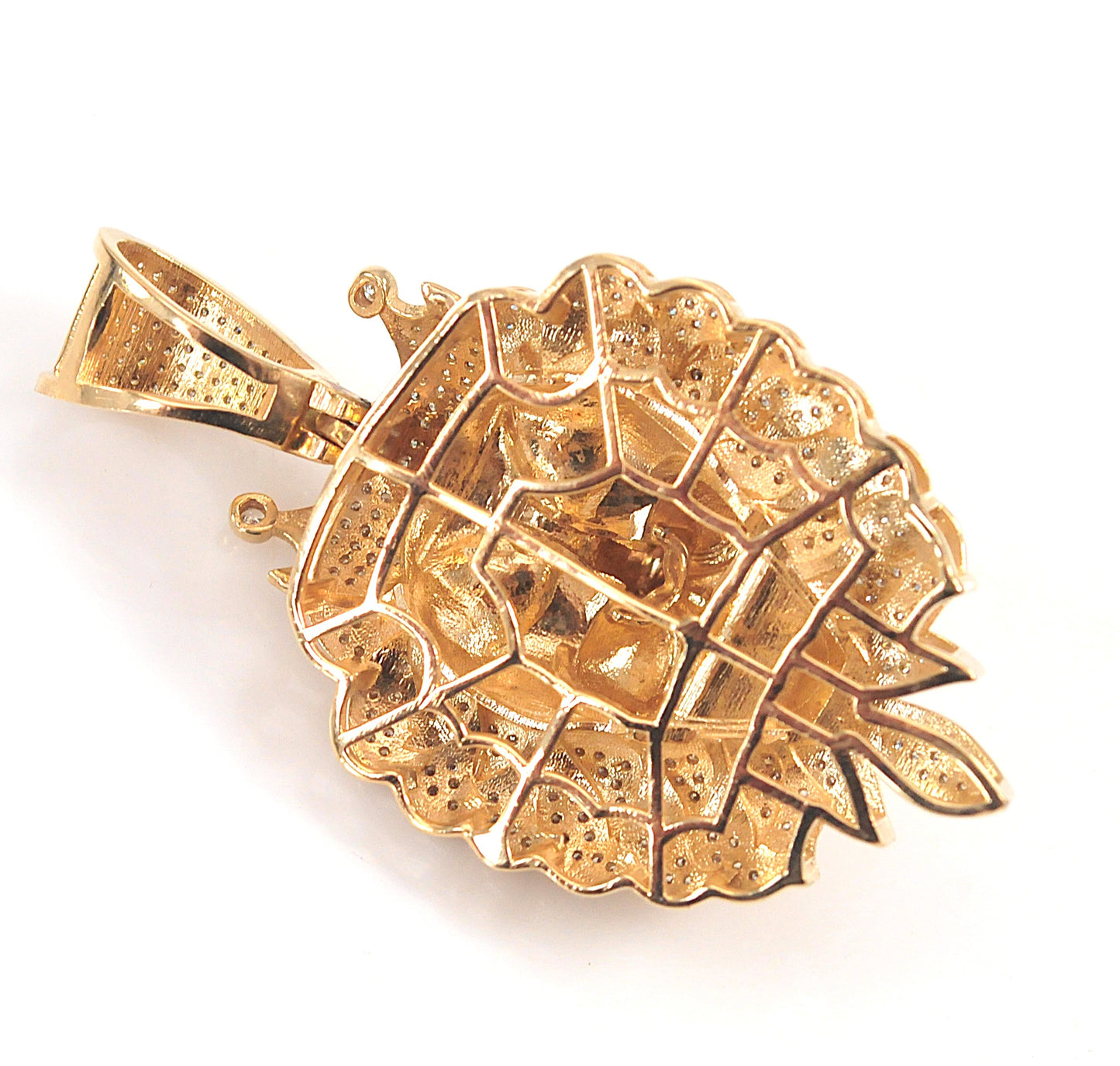 10K Gold Diamond Lion Pendant