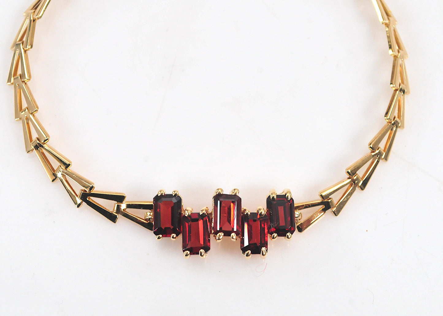 14K Gold Garnet Bracelet